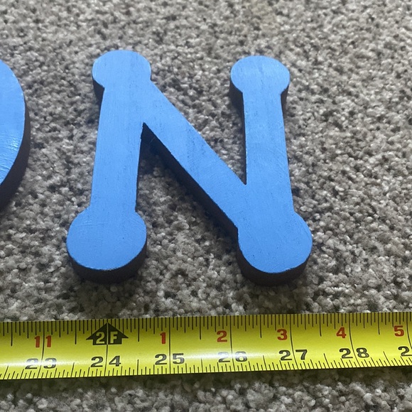 Kolton blue wooden block wall name art - Picture 4 of 11